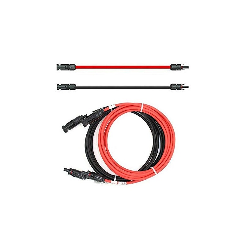 GoalZero Rallonge solaire des deux côtés Rouge/noir 6 mm² avec fiche Longueur 2 x 5 m - IP68