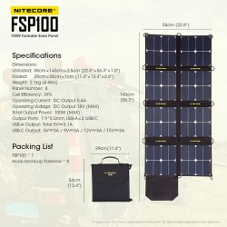 Nitecore Panneau solaire pliant 100W FSP100 - Image 9