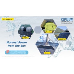 Nitecore Panneau solaire pliant 100W FSP100W - Waterproof - Image 7