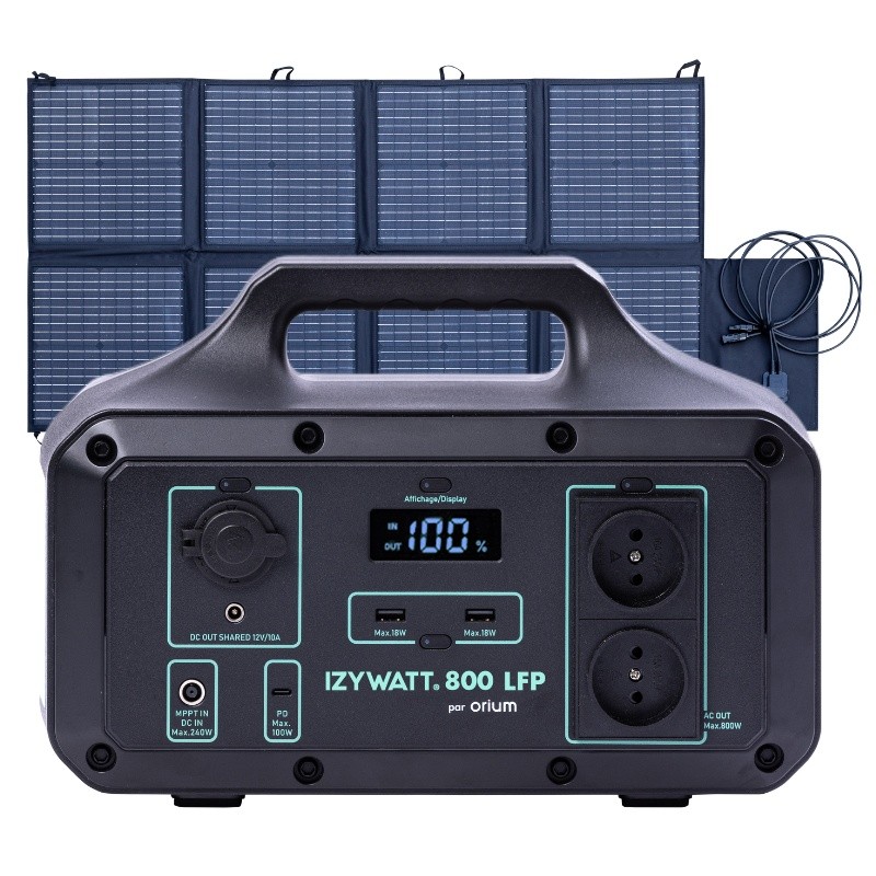 Orium Pack générateur solaire LFP Izywatt 800 + panneau solaire 160W