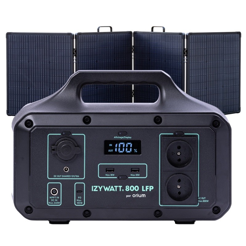 Orium Pack générateur solaire LFP Izywatt 800 + panneau solaire 200W