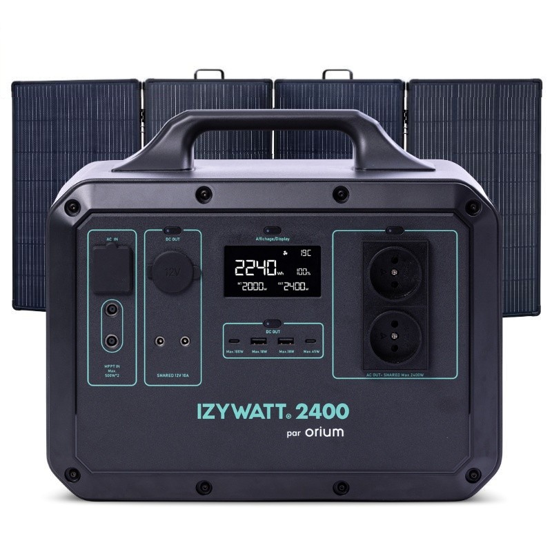 Orium Pack générateur solaire LFP Izywatt 2400 + panneau solaire 315W