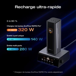 EcoFlow Batterie Externe Rapid Pro 27650 mAh, 300W, câble 140W intégré, - Image 3