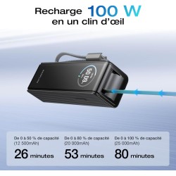 EcoFlow Batterie Externe Rapid 25 000 mAh, 170 W, câbles intégrés et rétractables - Image 6